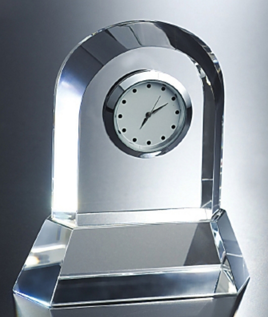 Crystal with Clock (4"x4 1/2")